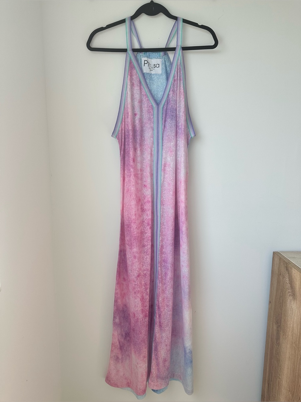 Pitusa Pastel Tie-Dye Maxi with Trim Accents